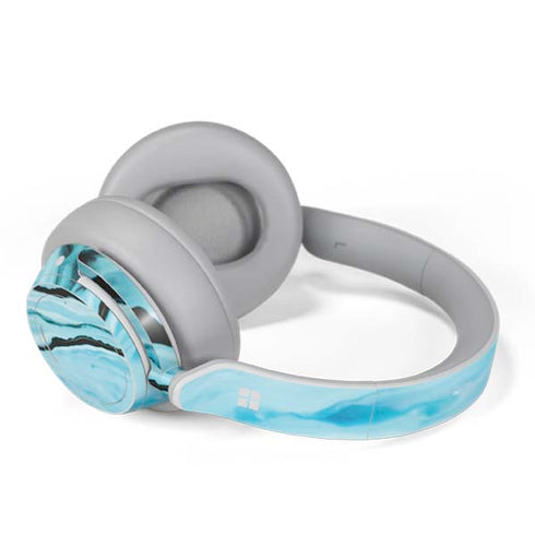 Aqua Blue Marble Ink Surface Headphones Skin